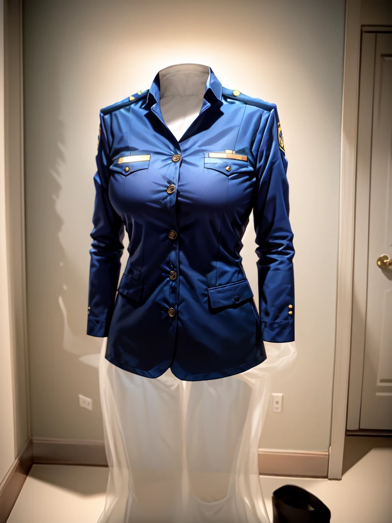 Police uniform (invisible, no humans, Headless, Faceless:1.5), cute big breasts, Ridiculous, High resolution, Super detailed, clothing details