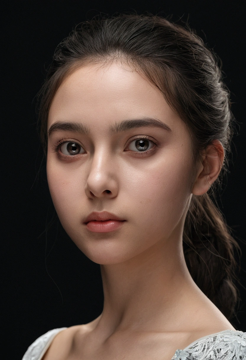 , (masterpiece:1.3), ((best_quality)), (absurdres), 1girl, portrait, simple_background, black_background,