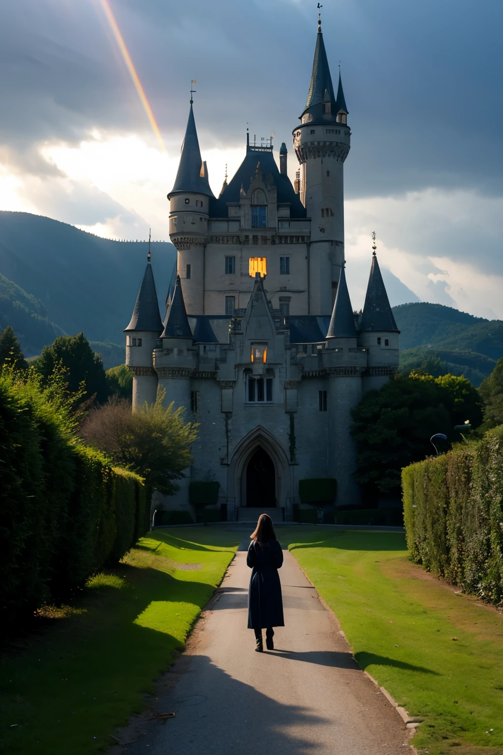 Highest quality In the background you can see an abandoned castle with rays of light shining through it. Demon Lord of Sorrow