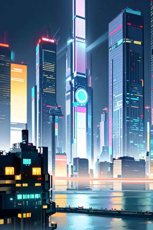 a detailed illustration of a cyberpunk cityscape, futuristic skyscrapers, glowing neon lights, floating holographic displays, flying vehicles, intricate architecture, moody atmosphere, dramatic lighting, cinematic perspective, (best quality,4k,8k,highres,masterpiece:1.2),ultra-detailed,(realistic,photorealistic,photo-realistic:1.37),cinematic, sci-fi, concept art