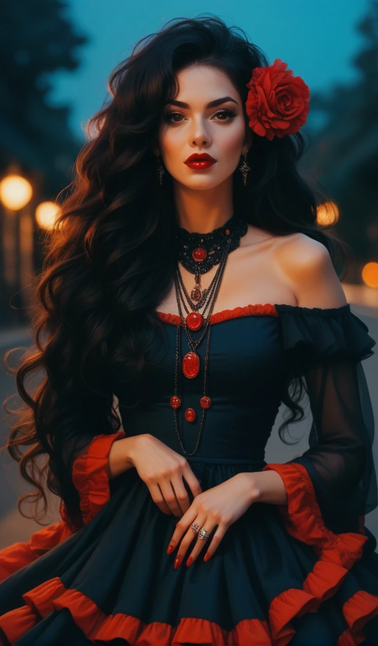 do similar, western woman, red lipgloss stick