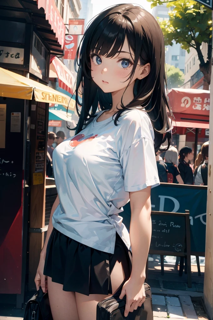 8K, artwork, Best quality, Reality, Ultra Detail, 1 girl, Real skin texture, Large breasts, Look at the bystanders, , Loose mid-length T-shirt,, under, under , mini skirt, , light, Face Focus, Fine Eyes, Surface details, The face is well-lit, Sunlight, Outdoor cafe in the background, Low angle shot, Bottom view
# Just-in-time production is located on a rooftop in Corona, Queens, Nova York. Sunset, The sky is dazzling, Create stunning backgrounds for your scenes. The lady poses confidently, Exuding elegance and grace. Add a touch of playfulness to your sophisticated look. 屋顶闪耀着温暖的城市light, The atmosphere is enhanced by the dazzling neon lights that dot the horizon.. Highest image quality, With sharp focus and ultra-detailed features, Capturing every nuance of a woman'Expression and surroundings. The overall effect is realistic、Immersive, Enhance rich colors and textures with HDR rendering.huge , Crazy breast swelling, Chest larger than shoulder blades, Big breasts and thin waist,(huge breasts:1.2),Hydrated skin((rogue))((非常huge乳房)),((Grooves reveal original skin))((Open your legs))