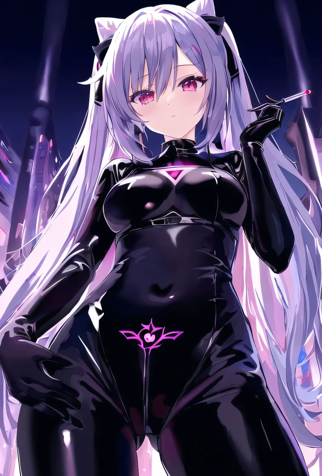 Wear latex clothing、Anime girl holding a cigarette, Attractive anime girl, Anime girl in black dress, Devil anime girl, Anime cute art style, Best Anime 4K Konachan Wallpapers, Zerochan art, White-haired deity, Hajime Yatate, Black shiny armor, Anime Goddess, gapmoe yandere grimdark, Black, Night Core