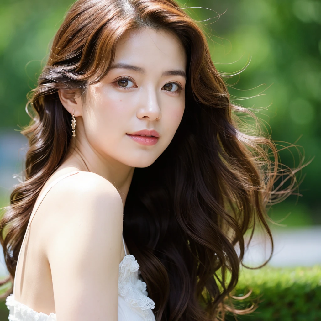 Beautiful mature woman with beautiful wavy long hair, Beauty, Ultra-high resolution,(Realistic:1.4), ((Highest quality)), ((masterpiece)), (be familiar with),