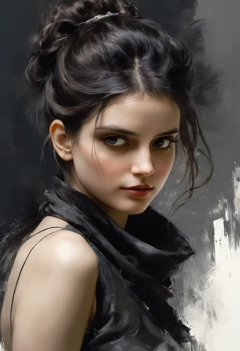 fluorescent horizon, color field painting, sense of depth and intrigue, digital brushstrokes, The elegance of Jeremy Mann's detailed charcoal drawings - , illustrations Art by Giovanni Boldini, Bastien Lecouf-Degarme, Carn Griffiths, E. Abramzon, Raphael, Caravaggio, Coby Whitmore , Titian, Leonardo da Vinci, hyper-realistic 8k motion  fierce background, most beautiful 