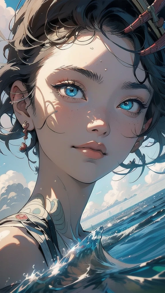 (((masterpiece, highest quality))),,(((solo:1.2))),(((1girl:1.2))),32k wallpaper, very detailed, poster, vintage science fiction,(((((portfolio))))),(((((Close-up))))),(((((bust up))))),((((more various angle)))),((((highlight)))),((((heterochromia)))),(((complete. detailed face))),(((detailed unlimited complete equipment : rail gun))),(((((Absolutely Realistic Clouds background))))),(((Texture for people : halftone))),((Open your mouth wide)),(((((Wind God and Thunder God))))),(((Ukiyo-e))),(((Open sea)))