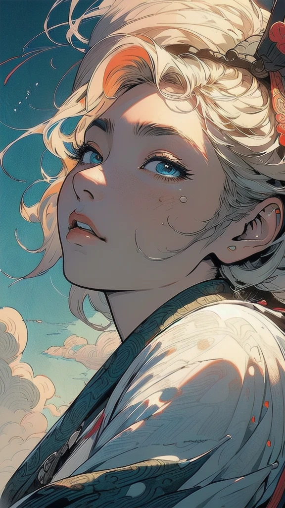 (((masterpiece, highest quality))),,(((solo:1.2))),(((1girl:1.2))),32k wallpaper, very detailed, poster, vintage science fiction,(((((portfolio))))),(((((Close-up))))),(((((bust up))))),((((more various angle)))),((((highlight)))),((((heterochromia)))),(((complete. detailed face))),(((detailed unlimited complete equipment : rail gun))),(((((Absolutely Realistic Clouds background))))),(((Texture for people : halftone))),((Open your mouth wide)),(((((Wind God and Thunder God))))),(((Ukiyo-e))),(((Open sea)))