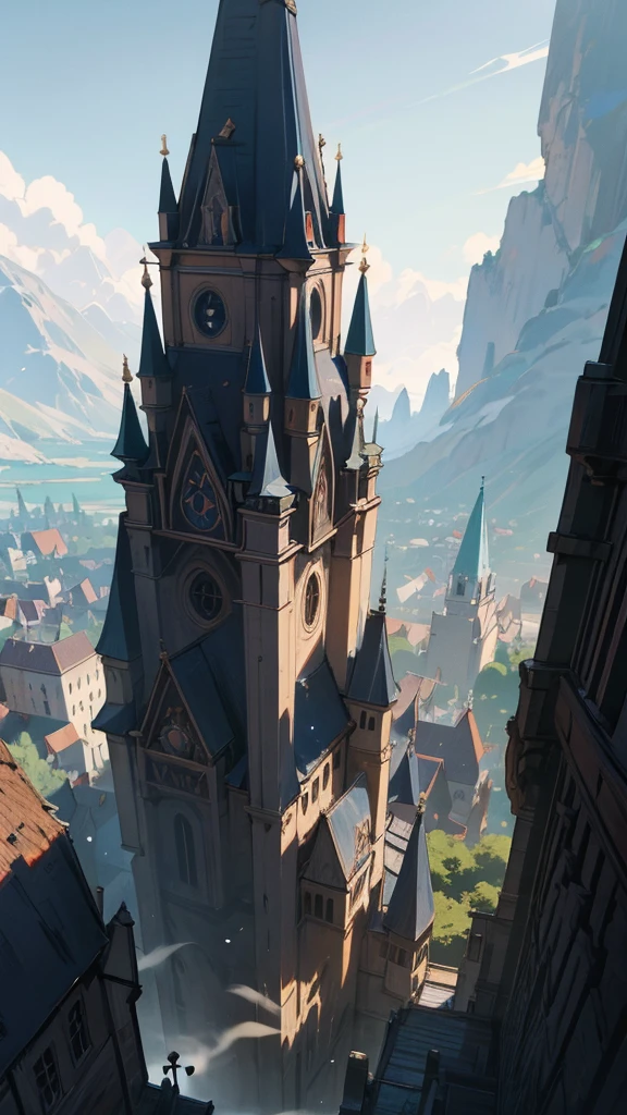 1 building. academy, magic academy, fantasy, city, dnd, medieval, magic, high res, ultrasharp, 8K, masterpiece