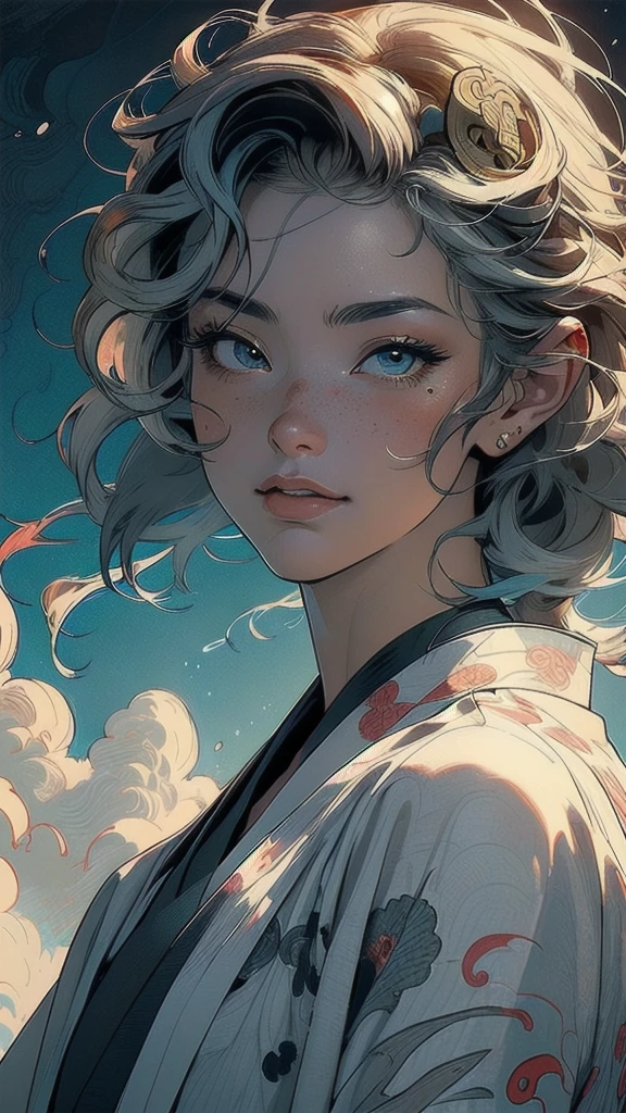 (((masterpiece, highest quality))),,(((solo:1.2))),(((1girl:1.2))),32k wallpaper, very detailed, poster, vintage science fiction,(((((portfolio))))),(((((Close-up))))),(((((bust up))))),((((more various angle)))),((((highlight)))),((((heterochromia)))),(((complete. detailed face))),(((detailed unlimited complete equipment : rail gun))),(((((Absolutely Realistic Clouds background))))),(((Texture for people : halftone))),((Open your mouth wide)),(((Wind God and Thunder God))),(((Ukiyo-e))),