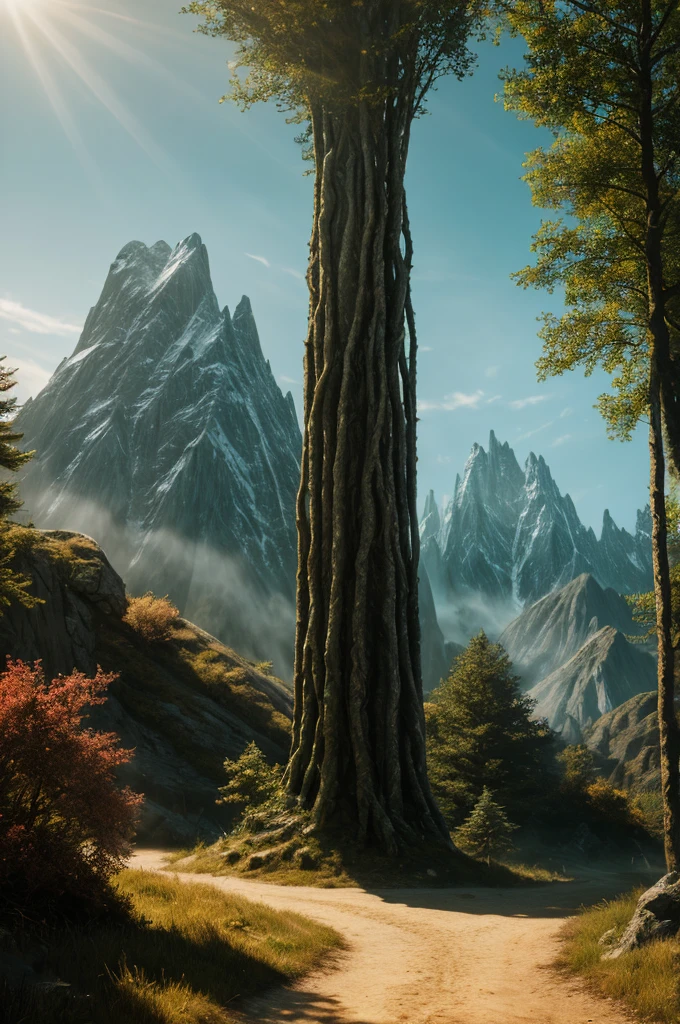 Signpost, ultra detailed fantasy, Firing, Realistic, down, Roleplaying, Lord of the Rings Game Design Fan Art with Concept Art, behance hd, Art Station, Deviant Art, Global illumination with a glowing aura Global illumination Ray tracing HDR rendering (Unreal Engine 5)