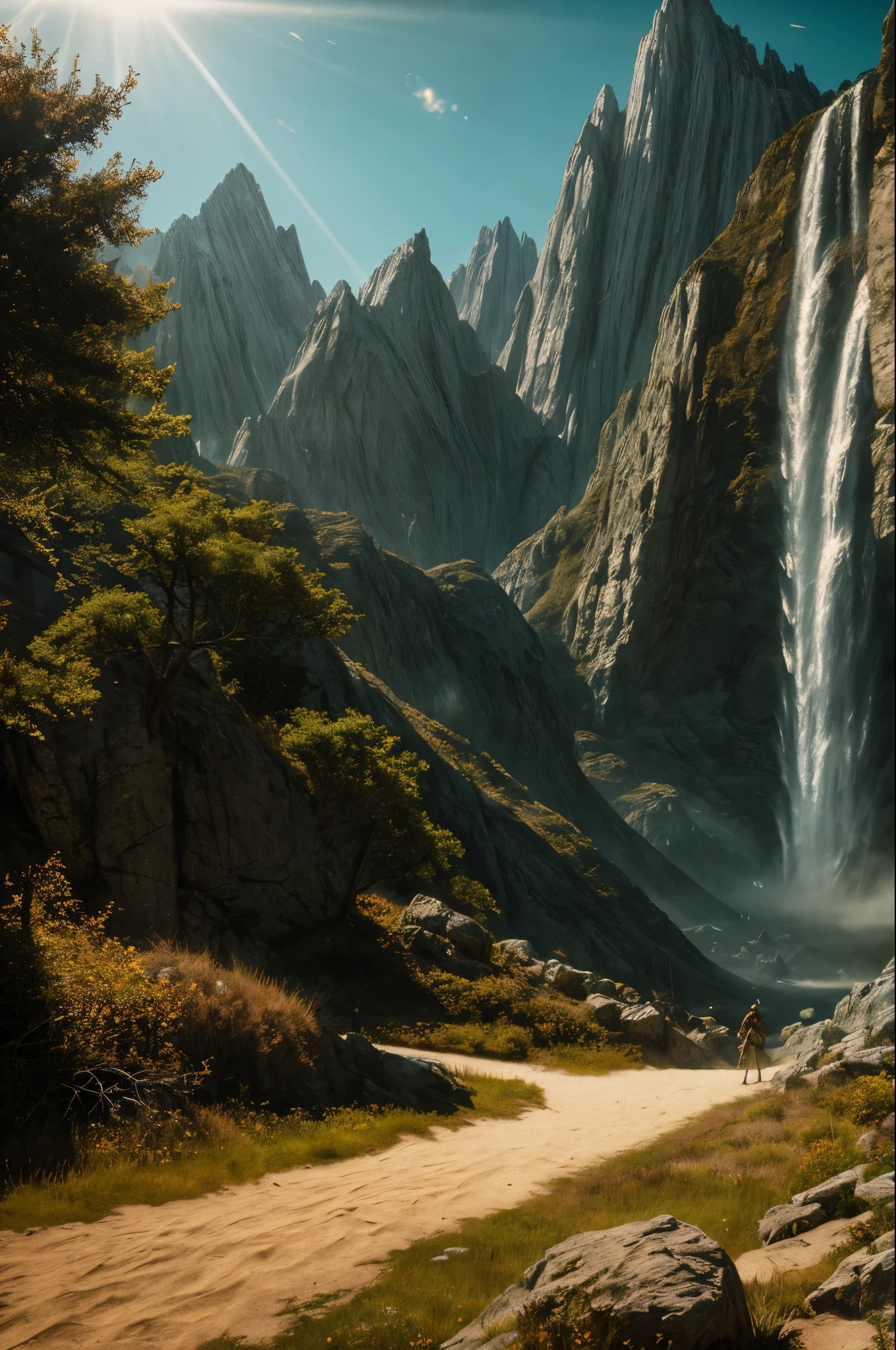 Signpost, ultra detailed fantasy, Firing, Realistic, down, Roleplaying, Lord of the Rings Game Design Fan Art with Concept Art, behance hd, Art Station, Deviant Art, Global illumination with a glowing aura Global illumination Ray tracing HDR rendering (Unreal Engine 5)