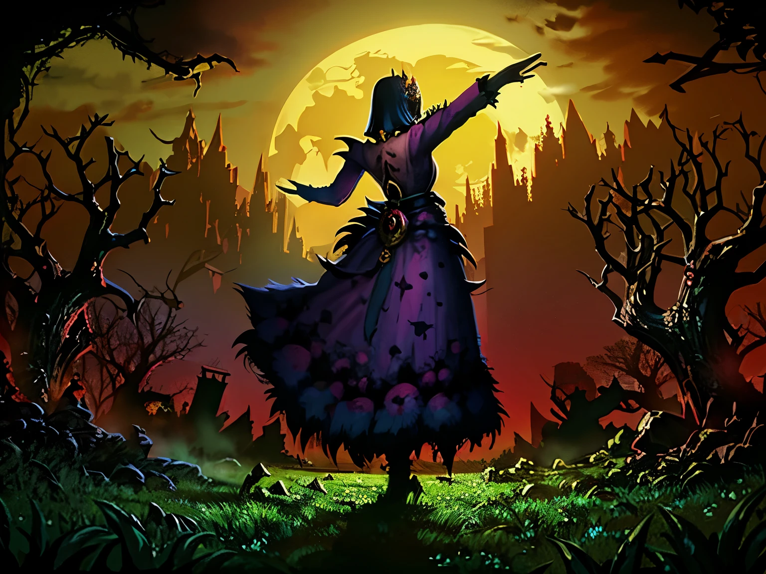 Dance of the undead around the green fire