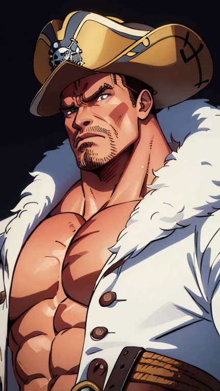 (Arnold Schwarzenegger), (extremely detailed CG unit 8k wallpaper),(master part), (best quality), (ultra detail), (best illustration),(One Piece Style), cowboy shot, (Sharp eyeliner, ombre, detailed eyes:1),
pirates of the caribbean background, break , upper body