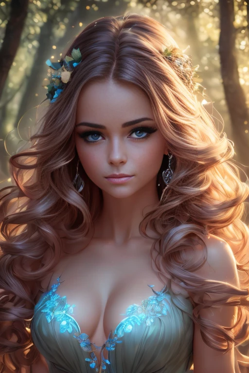 a beautiful fairy girl, extremely detailed eyes and face, long eyelashes, flowing hair, delicate features, elegant dress, ethereal and whimsical expression, glowing aura, forest background with flowers and butterflies, (best quality,4k,8k,highres,masterpiece:1.2),ultra-detailed,(realistic,photorealistic,photo-realistic:1.37),fantasy,intricate details,vibrant colors,dramatic lighting