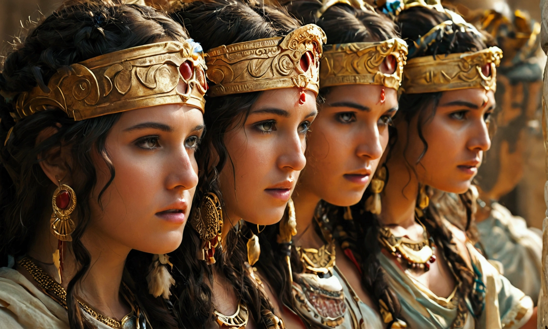 Make a video cover poster,Images from Ancient Greece,Suitable for telling about group marriage in ancient Greece、Blood、Contents of Punalua and Clan,Highlight the theme