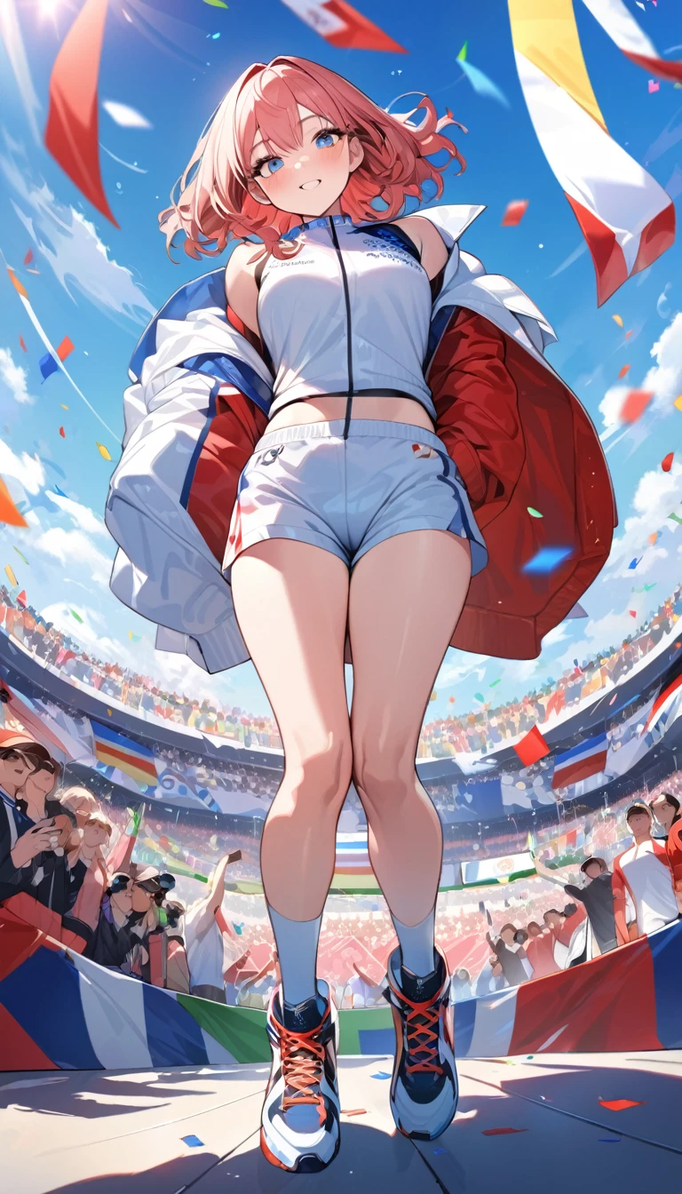 best quality, Good quality, 16K, Unbelievably ridiculous, Very detailed, 2.5D, Delicate and dynamic, Blue sky, Confetti, Olympic flag, crowd, audience, athlete&#39; Admission, Opening ceremony, , gentlemen.々Race, gentlemen.々age, men and women, gentlemen.々nationality, Many flags
