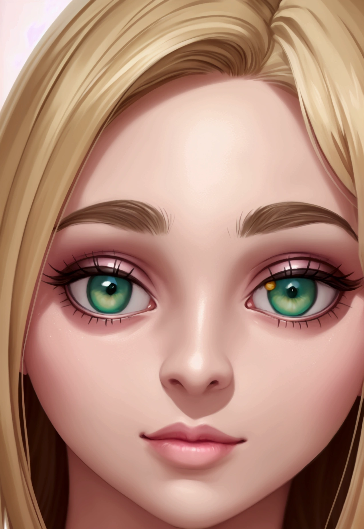 Woman Blonde Hair、Green Eyes、Pink bat、Black top, Realistic art style, Painting a portrait of Ross, Art Germ Portraits, アニメのRealistic art style, 4K Realistic Digital Art, 4K Realistic Digital Art, 8K Art Germany Bokeh, deviantart artstation cgscosiety, artgerm very detailed, Created by Anime Painter Studio, RossDraw Digital Painting