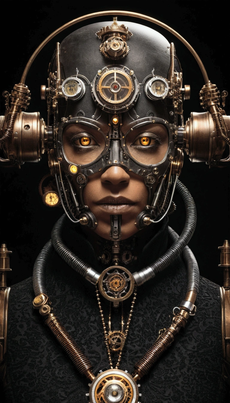 cyborg oscuro steampunk