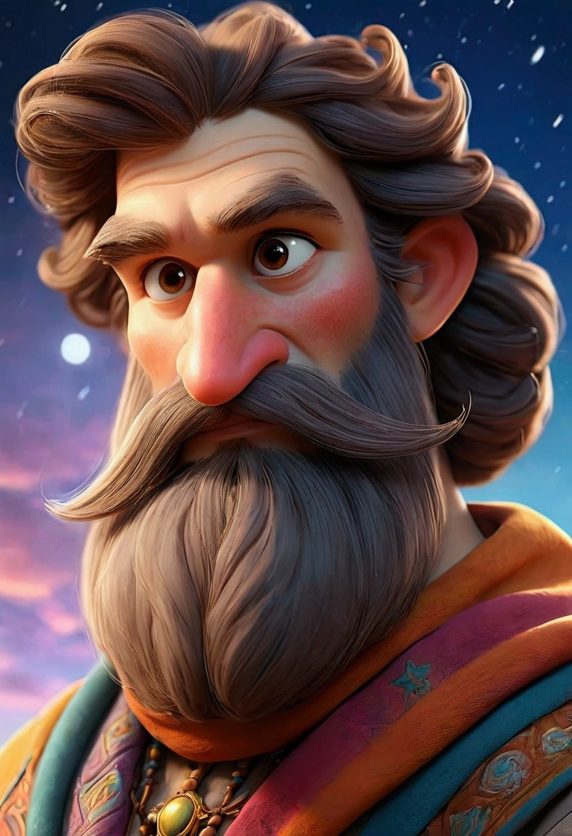 {
"prompt": "A detailed image of a celestial setting at the beginning of time, before anything existed. God is represented as a friendly, majestic figure with a long beard and a gentle smile, enveloped in a soft, glowing light. He holds out his hand, where a magical and colorful light emanates. The sky in the background is full of bright stars and fluffy clouds.",
"size": "1024x1024"
}