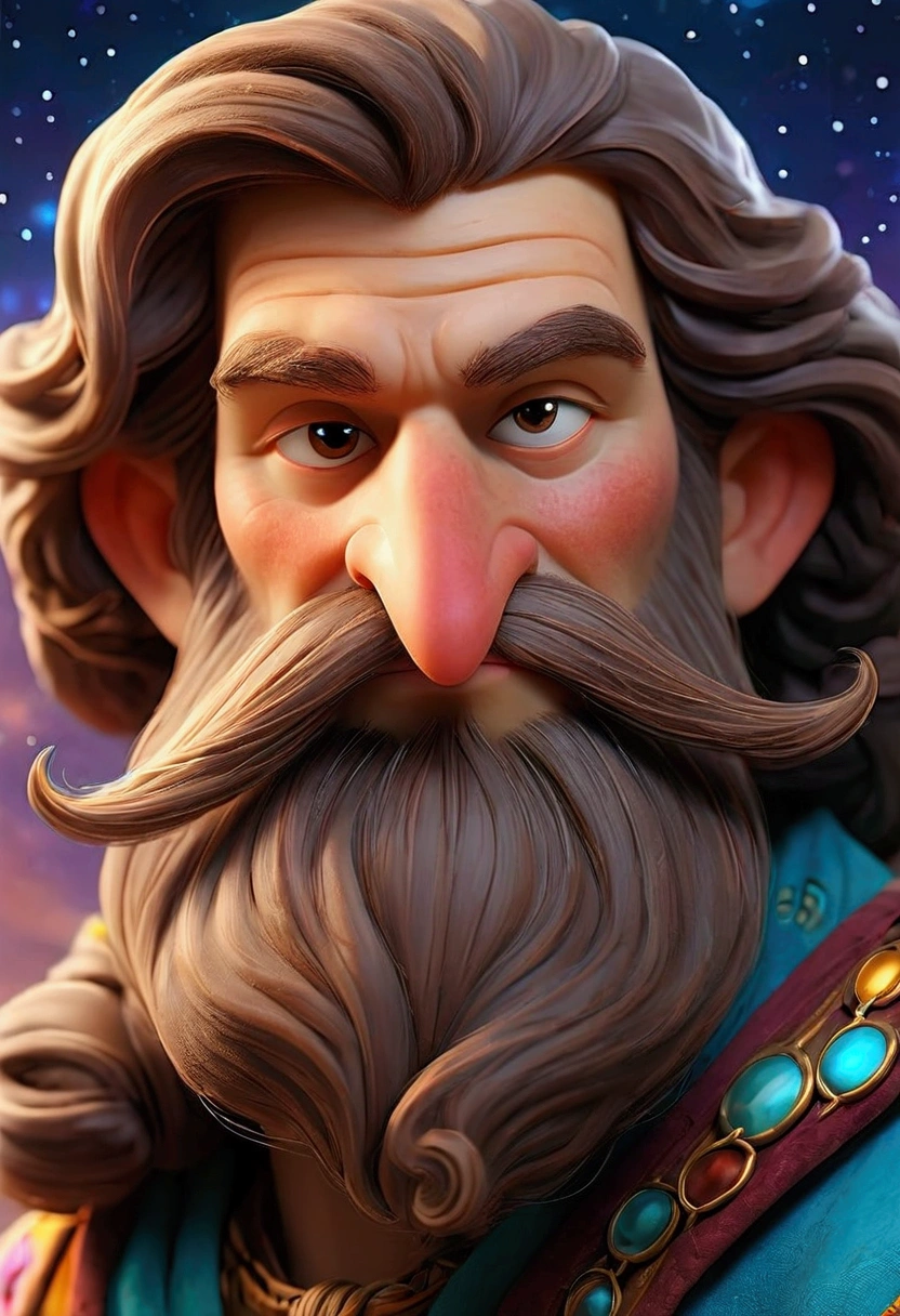 {
"prompt": "A detailed image of a celestial setting at the beginning of time, before anything existed. God is represented as a friendly, majestic figure with a long beard and a gentle smile, enveloped in a soft, glowing light. He holds out his hand, where a magical and colorful light emanates. The sky in the background is full of bright stars and fluffy clouds.",
"size": "1024x1024"
}
