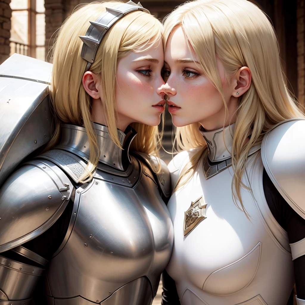Blond girls white  Womans. Armor  kiss Womans
