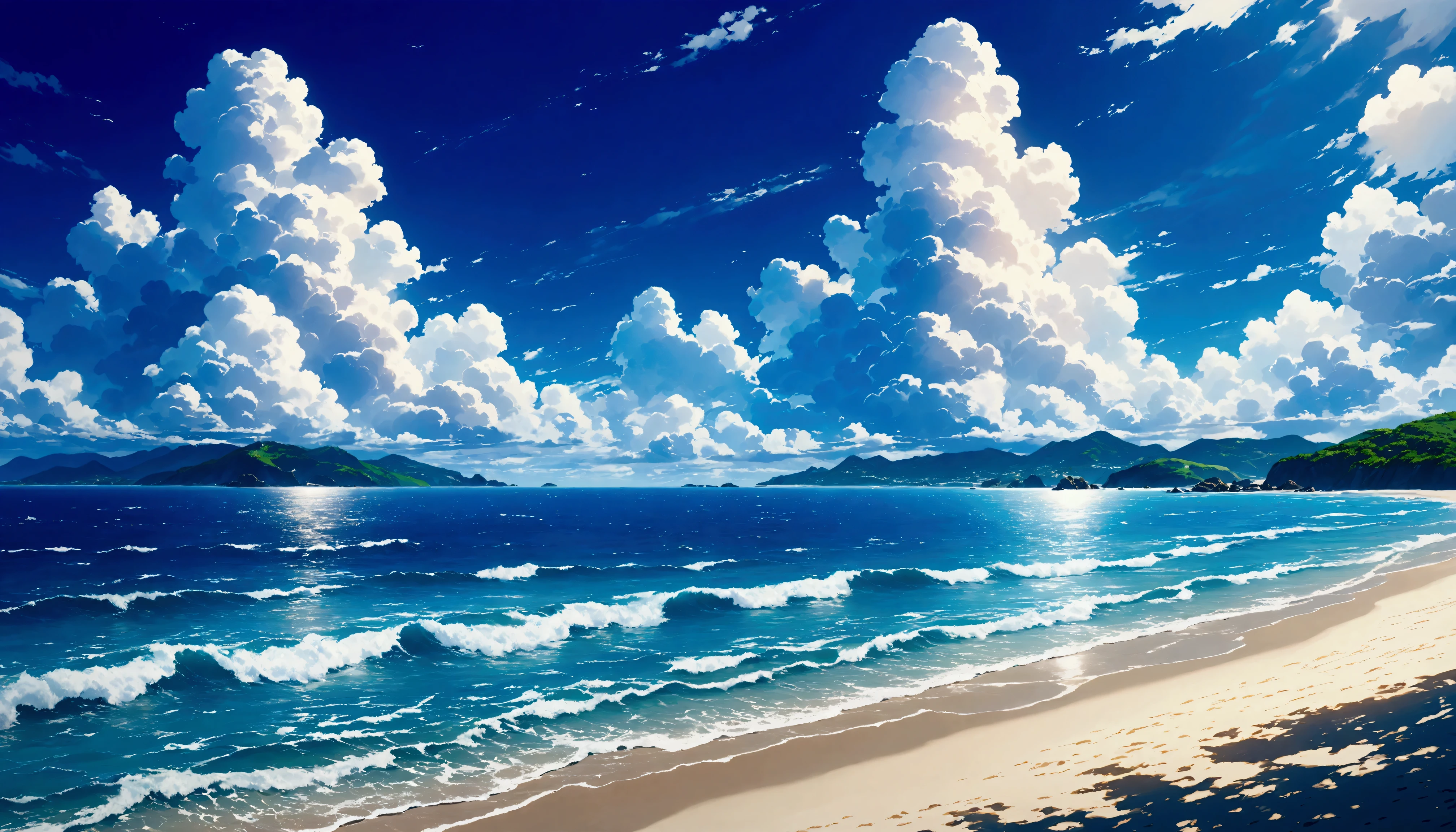 Ocean,Spectacular views,Summer Clouds,Daytime,Highest quality, 8k, High resolution, masterpiece:1.2, Very detailed, Realistic:1.37, High resolution, 超High resolution, Very detailed, Professional, Vibrant colors