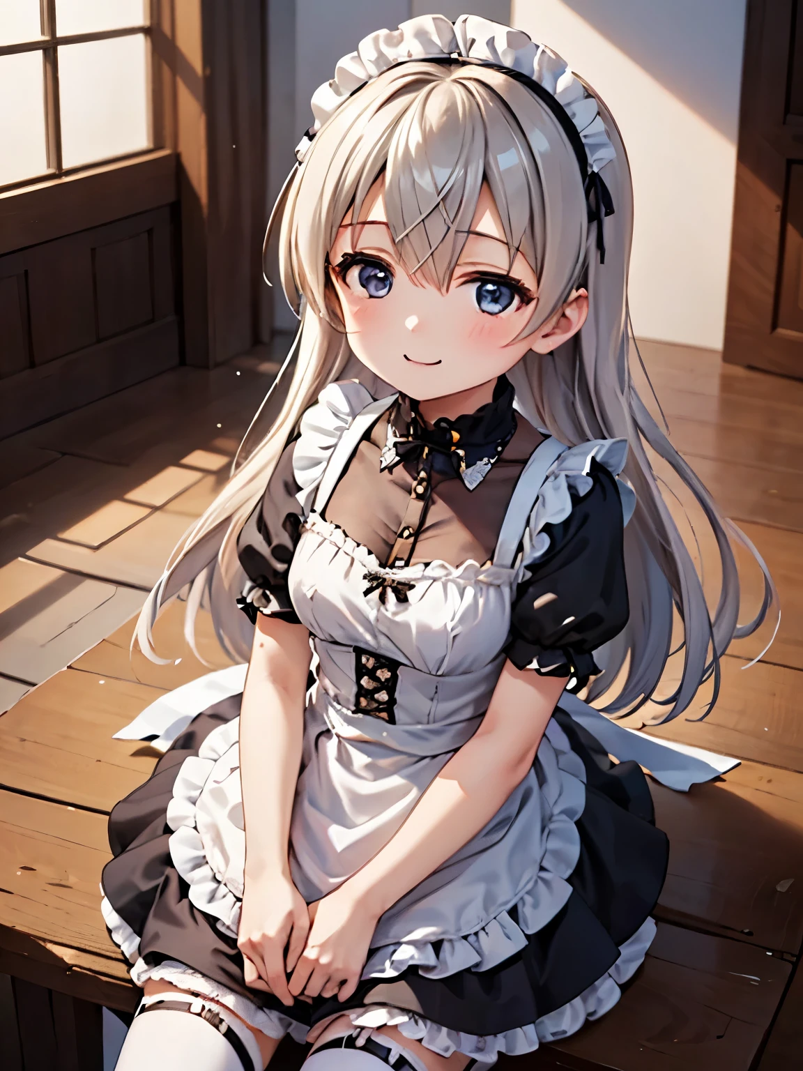 One Girl、solo、Eila Ilmatar、(Moe:1.10)、Cute maid outfit、((Chibi Character:1.2))、Beautifully colored eyes、Cute Smile、fluffy、fluffy、With a girl、(Chibi Character:1.6)、solo、Ezvian、Victorian maid clothes、Absolute reference to the center、Gothic ****ta Clothing、8Ｋimage、Mini Characters、Chibi Character、Highest quality