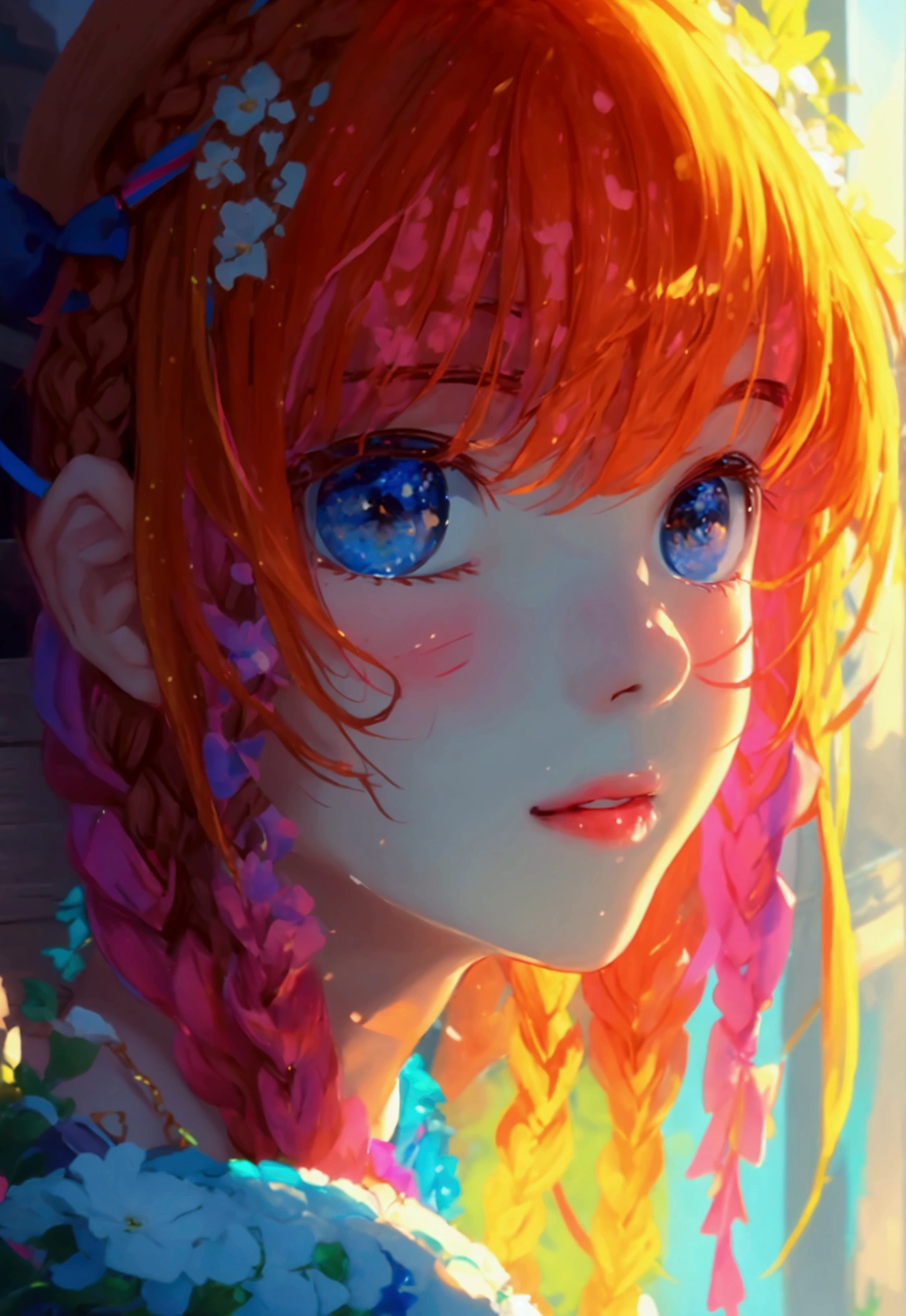 masterpiece, best quality, looking at viewer,
1girl, solo, smile, sitting, hat, shoulder cutout, braid, dress, brown hair, (closed eyes:1.1), twin braids, blush, long hair, bench, grin, grass, white dress, jewelry, clothing cutout, bangs, necklace, floral print, blurry, hand between legs, blurry background, between legs, bow, facing viewer, breasts, bare shoulders, sun hat, straw hat, day, collarbone, hair bow, short sleeves, feet out of frame, ribbon, brown headwear, on bench, depth of field, park bench, ^_^, hair over shoulder,
day, sky, flower field, petals,
