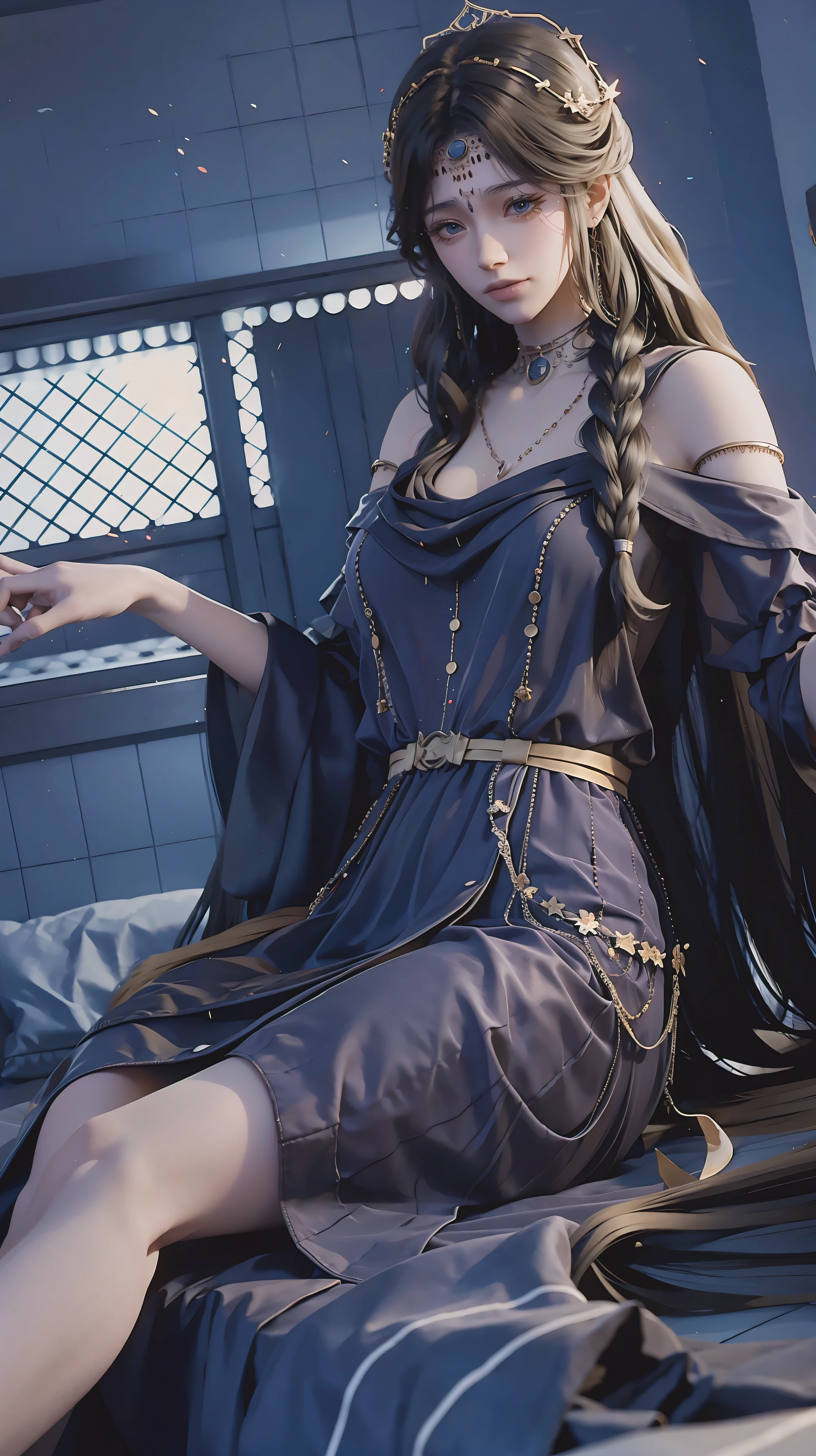 A girl lying in bed,Dressed in suspender pajamas,Face up,Raise your legs slightly,Front view super detailed beautiful big breasted girl 16 years old. ultra HD, 4K, 8k, Movie,whole body,Lying down,Long legs,Very big breasts,Whole body capture,(((Lying in bed))),big bed,Off-shoulder,Shoulder-length skirt,Lying in bed,Sleeping on the pillow,Lying down,Headrest pillows,(((平Lying in bed)))