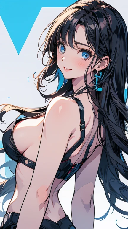 girl, naked, whole body,Large Breasts, White Background, smile, Turn your ass towards me