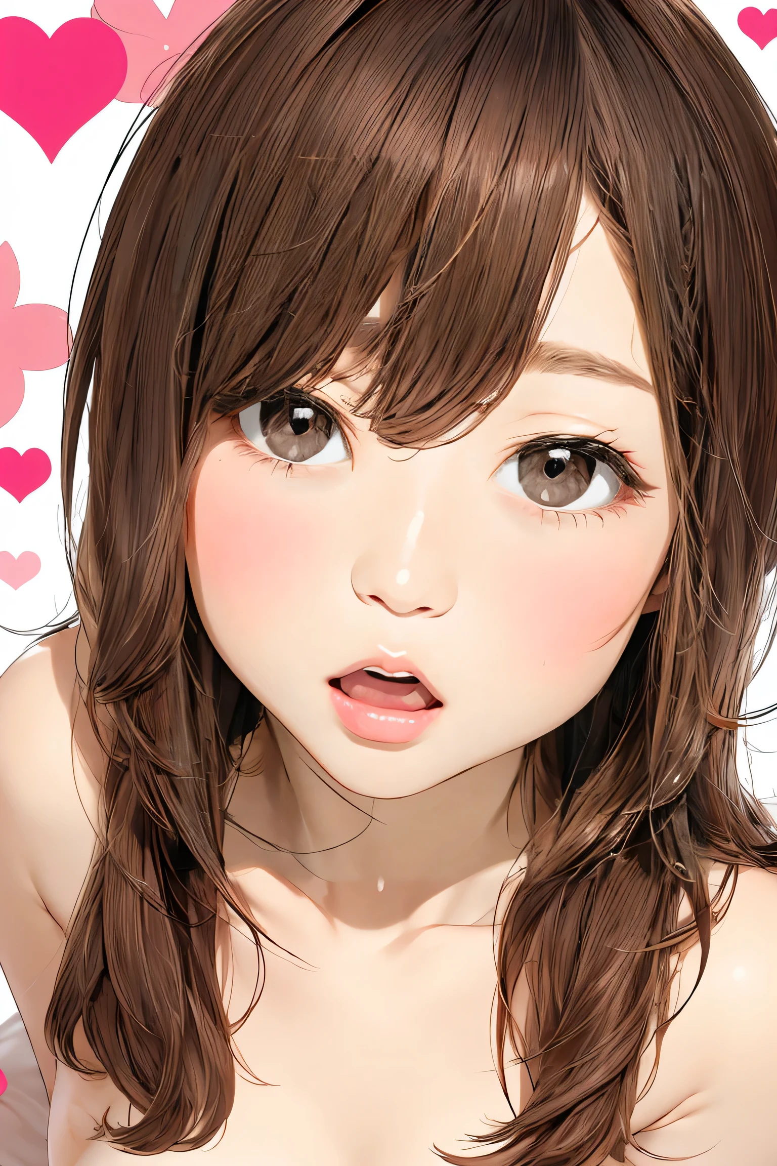 woman, cute,Big eyes, Long eyelashes, sexy, Perfect body, Nice breasts, Happy, Vector heart pattern, Red and white, cute, Soft tones, Isoscale, seamless, -yeld gi Small breasts, Delicate body, Young pink nipples, my chest is swollen, (Nearly naked:1.2), Sexually-expressed facial expressions,Please raise your hand and show me your armpits, 