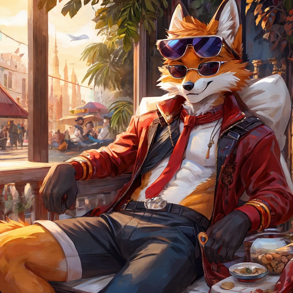 Furry fox with sunglasses