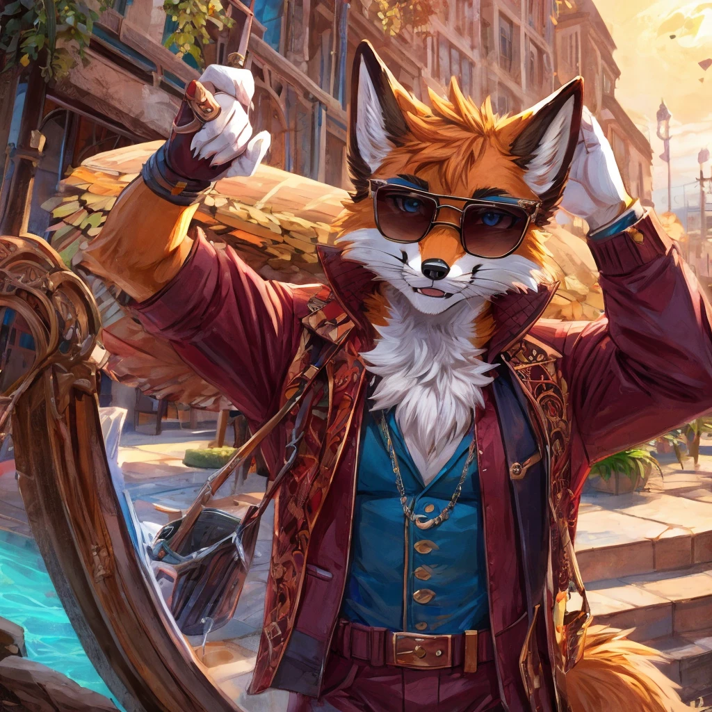 Furry fox with sunglasses 