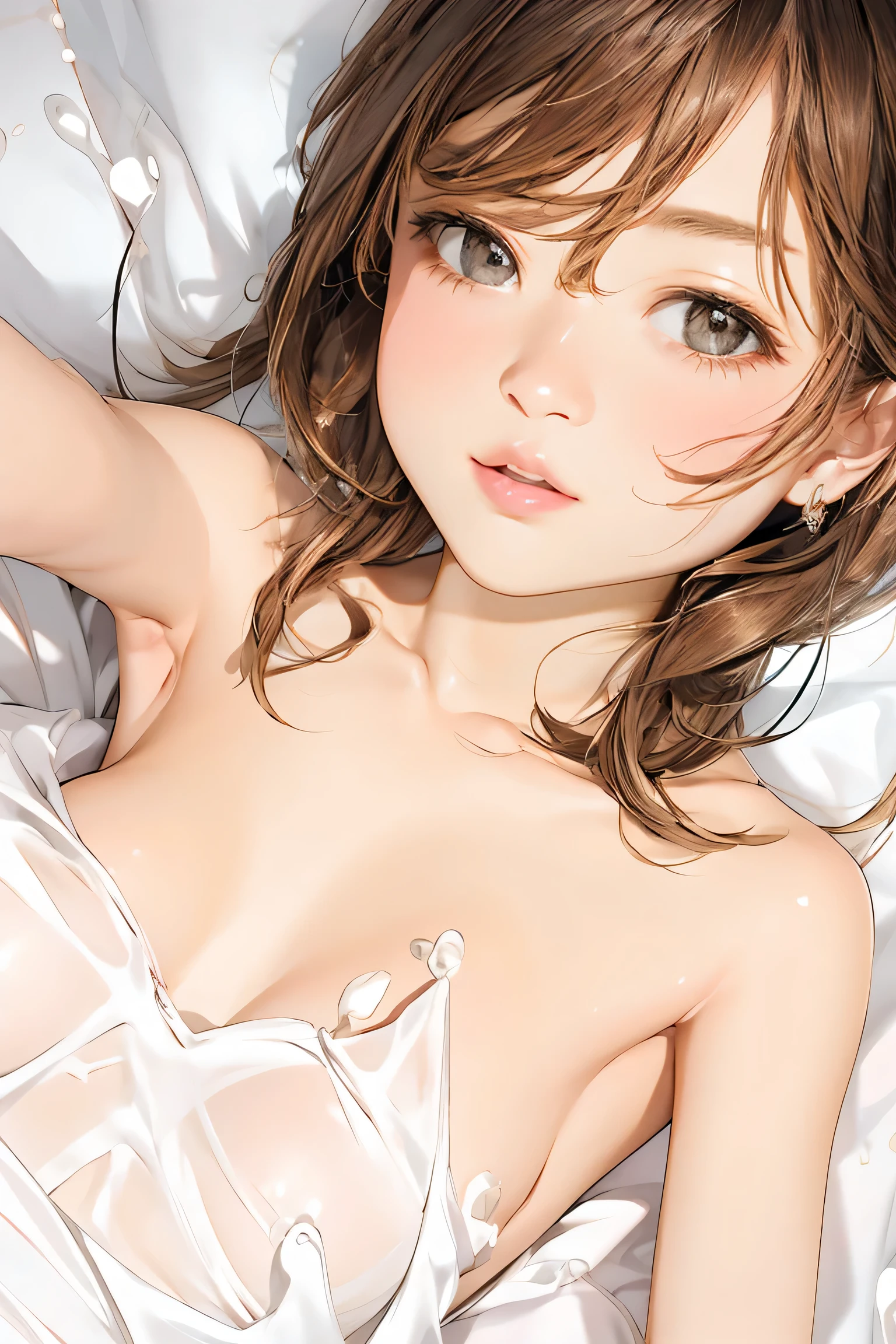 woman, cute,Big eyes, Long eyelashes, sexy, Perfect body, Nice breasts, Happy, Vector heart pattern, Red and white, cute, Soft tones, Isoscale, seamless, , Small breasts, Delicate body, Young pink nipples, my chest is swollen, (Nearly naked:1.2), sexual expression,Show off your armpits, Face covered in white semen, Breasts covered in white sperm, Girl covered in lots of semen,