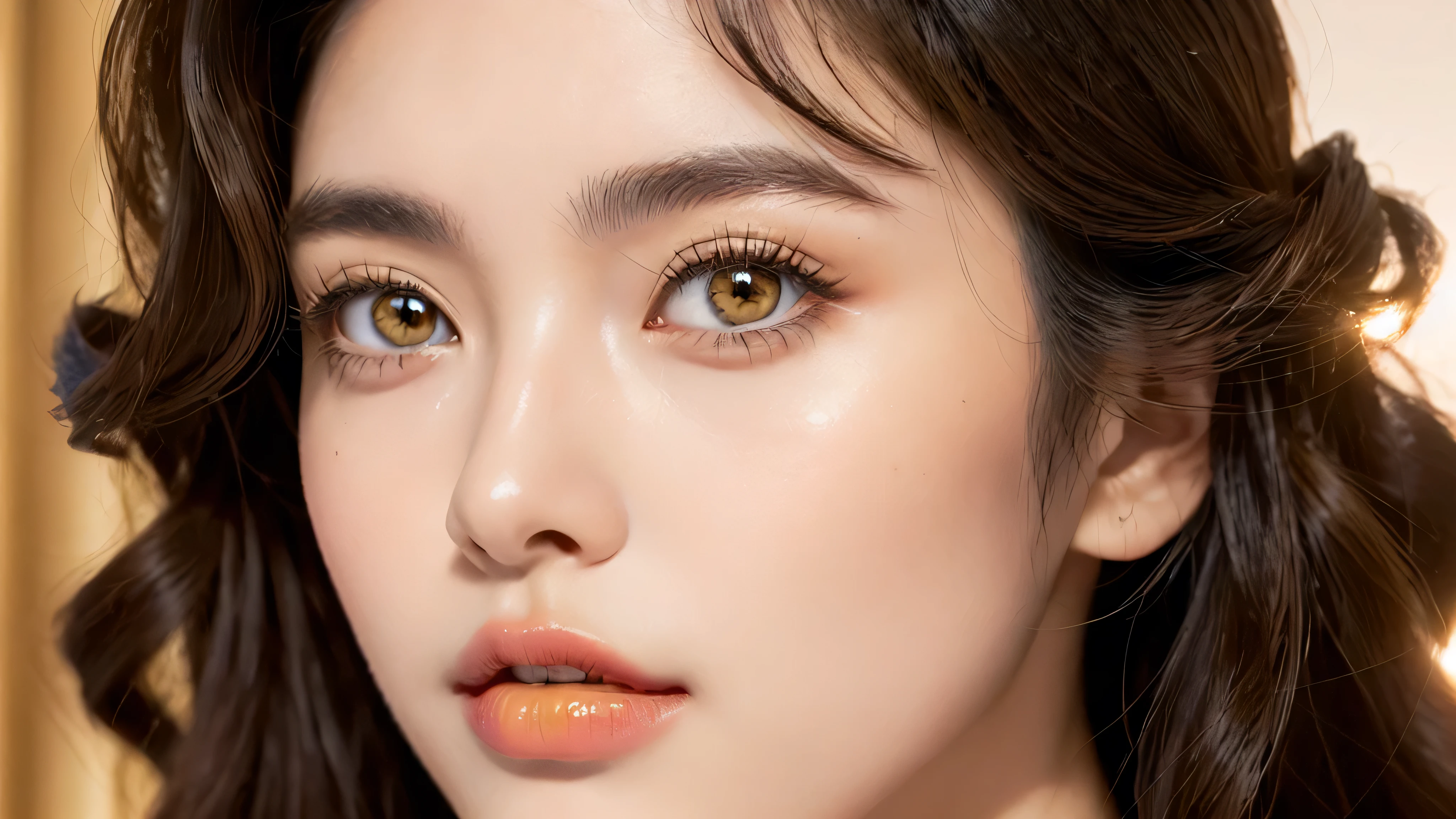 (((masterpiece: 1.5, best quality, high resolution: 1.3, Super resolution, super detail, super detail: 1.3, Rich Background: 1.2))), 1 girl, Alone, (Close-up photo of a beautiful 28-year-old girl in a classic light purple dress, beautiful makeup face: 1.2), stock photo film, camera f1. 6, Impressive classic lighting, Modern style, , Evening, Medium curly hair dyed light brown, (light yellow lipstick, brown eyes: 1.2)