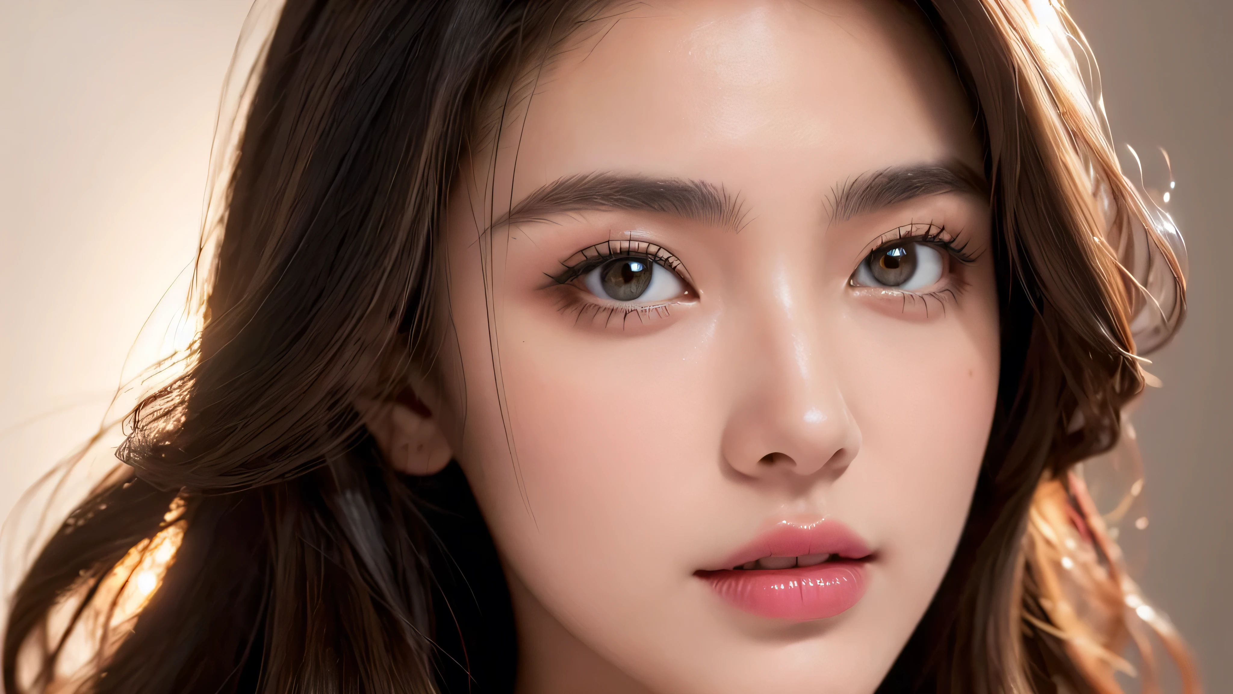 (((masterpiece: 1.5, best quality, high resolution: 1.3, Super resolution, super detail, super detail: 1.3, Rich Background: 1.2))), 1 girl, Alone, Close-up photo of a beautiful 28-year-old girl in a modern style light purple dress, beautiful face makeup, Curly hair has just been dyed light blonde, light yellow lipstick, brown eyes