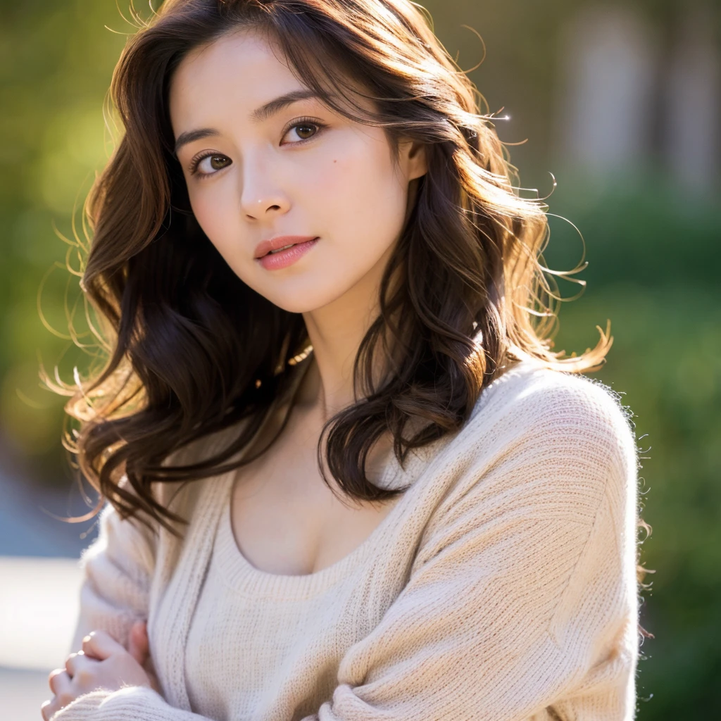 Beautiful mature woman with beautiful wavy long hair, Sexy clothes, Beauty, Ultra-high resolution,(Realistic:1.4), ((Highest quality)), ((masterpiece)), (be familiar with),