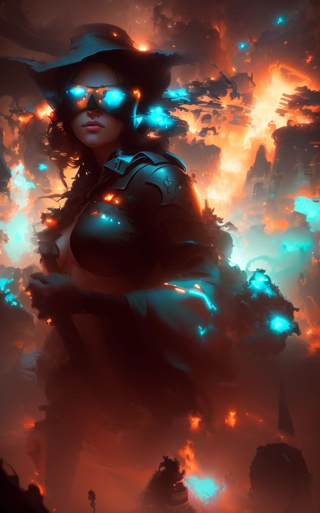 masterpiece, best quality, (extremely detailed CG unity 8k wallpaper), (best quality), (best illustration), (best shadow), absurdres, realistic lighting, (Abyss), beautiful detailed glow, art by PeterMohrBacher,