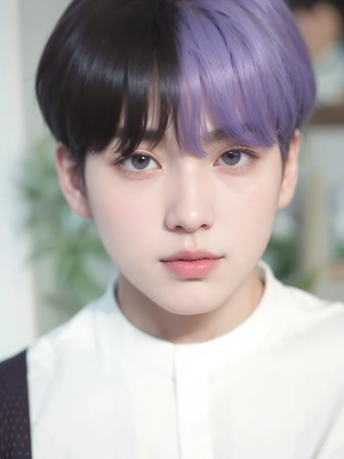Arafa woman with colored hair sitting at a table, jung jaehyun, adorable and pale korean face, ulzzang inteligente, Kim Doyoung, with short hair, jossi do blackpink, Hong Jun Hyung, Tae June Kim, ulzzang, the hime cut, Jaeyeon Nam, xqc, park jimin, tomboy short platinum hair