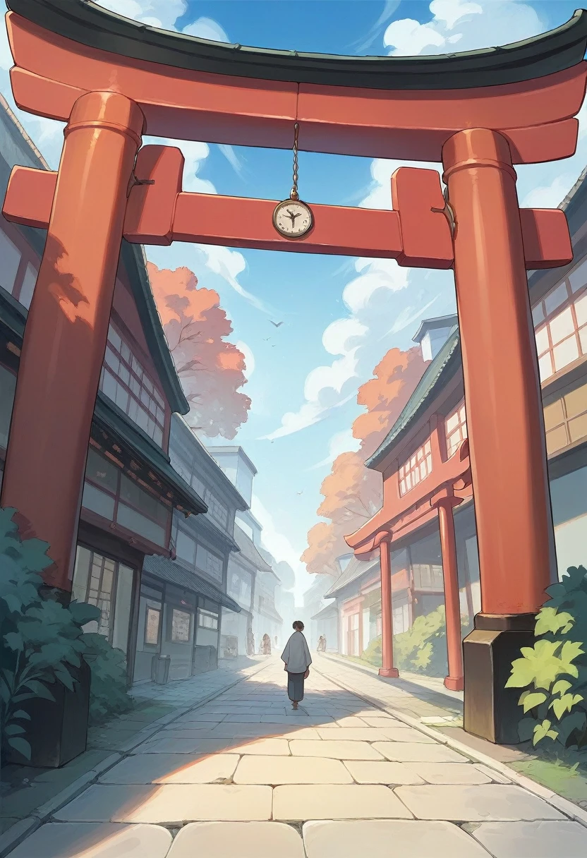 Arabic style view of a street with a clock and buildings in the background, Torii Kiyomasu's painting, Shutterstock, Ukiyo-e, Japan Deeper Journey Exploration, Japanese cities at night, Japan Streets, Japan at Night, Japanese cities, Japanese Street, Kyoto japan setting, Kyoto, Ancient Japanese architecture, Or Japan, Kyoto inspired, Japan Tourism