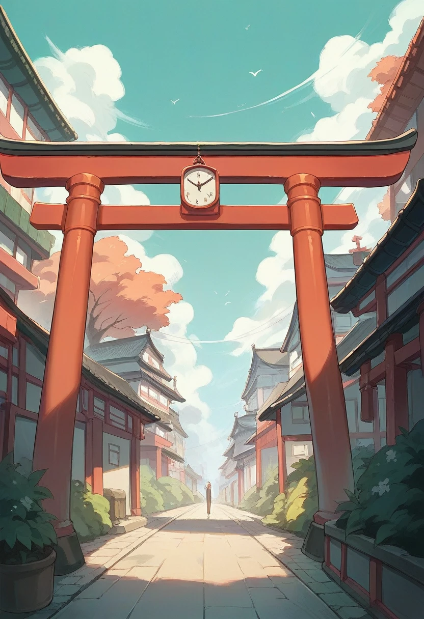 Arabic style view of a street with a clock and buildings in the background, Torii Kiyomasu's painting, Shutterstock, Ukiyo-e, Japan Deeper Journey Exploration, Japanese cities at night, Japan Streets, Japan at Night, Japanese cities, Japanese Street, Kyoto japan setting, Kyoto, Ancient Japanese architecture, Or Japan, Kyoto inspired, Japan Tourism