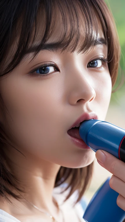 Cute girl giving a blowjob