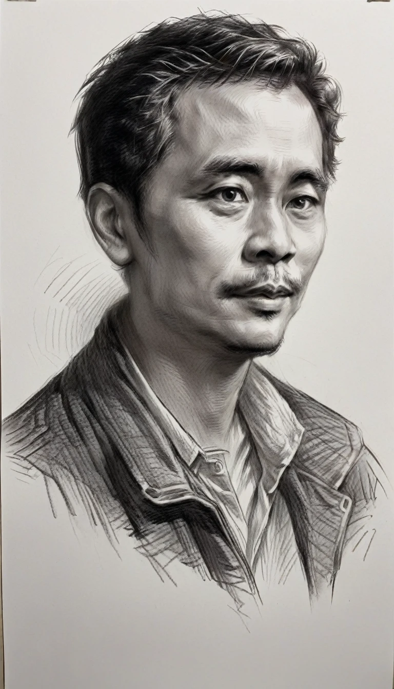 There is a drawing of a 35 years old man , short crowl hair, little smiling, Portrait illustration, No estilo de arte de Bowater, detailed illustration portrait, digital illustration portrait, desenho de estilo vetorial, retrato de arte de linha, in illustration style digital, retrato estilizado, Cartoon style illustration, retrato detalhado, retrato bonito, Directed by: Milton Menasco, retrato dos desenhos animados, watercolor illustration style
