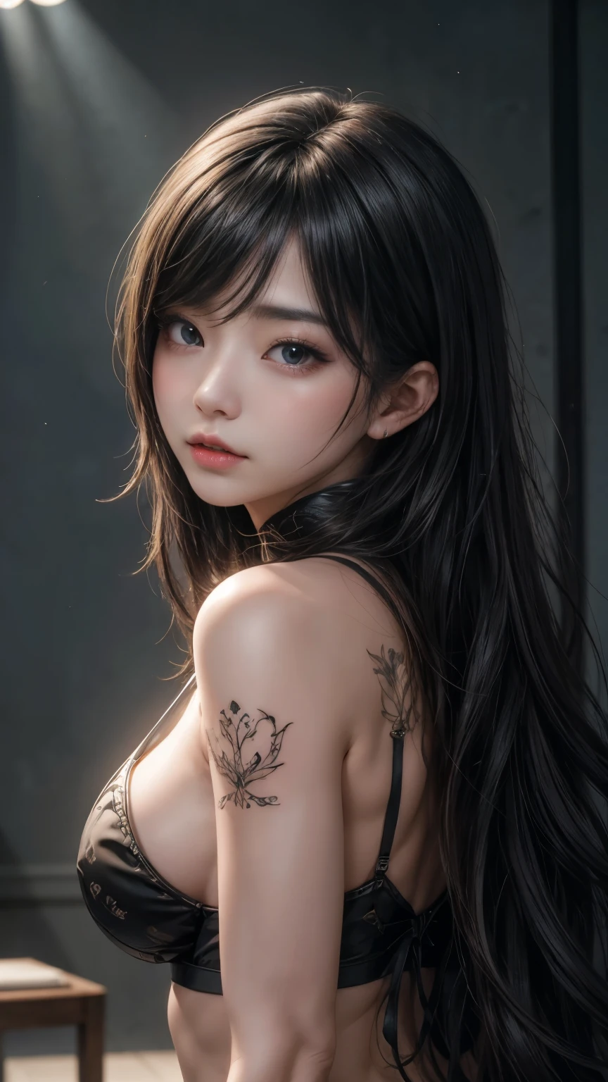(Best illustrations)、8K UHD resolution、複雑なdetailed、最高quality、Realisticな、超detailedな、Best lighting、Best Shadow、Soft lighting、ultrahd、Ultra-realistic、Tyndall effect、Photorealistic、(High Definition Skins:1.2)、 (複雑なdetailed, compensate, Pure Eros Face_v1:0.5), (Beautiful and delicate face down to the last detail, Beautiful and delicate eyes, Perfectly balanced face, Skin with attention to detail, detailedな肌, The optimal ratio is four fingers to one thumb, Arms under chest, Red glowing tattoo under the stomach、Wow wow, Wide Hips, Smooth abdomen, Skinny and skinny, __fashion__, __hair__:1.25)、Digital SLR、 Absurd、(One Girl:1.2),(Fatal Beauty,Attractive beauty) ,(Mysterious charm:1.1),(Captivating silhouette、Big Breasts),The 超detailedな、高qualityのテクスチャ、複雑なdetailed、detailed、非常にdetailedなCG、高qualityの影、detailed 美しく繊細な顔、detailed 美しく繊細な目、Written boundary depth、Ray Tracing、20th Generation、Cute K-Pop Girls、(The Face of Ulzan in Korea)、Thin face、(Urzan-6500-v1.1:0.6)、PurerosFace_v1、Glowing Eyes、Perfect body、 Viewer Display、(最高qualityのディテール:1.2)、Realistic、8K Ultra HD、High resolution、Close-up of a woman, realistic girl rendering, 8k artistic german bokeh, Enchanting girl, Real Girls, Gurwitz, Gurwitz-style artwork, Girl Roleplay, Realistic 3D style, cgstation Popular Topics,, 8K Portrait Rendering,(truth,truth:1.4),(Sparkling eyes girl:1.2)、Thin face、cheek、Glossy Lips、Big Breasts、High resolution, Best image quality, 最高quality, Realistic, 超detailedな, Photo realistic, 4K 8K Ultra HD Full Color RAW Photos, Fujifilm(Medium format), Hasselblad, Carl Zeiss, Incredible dynamic range photography(utility_art:Smooth-768:1.1),High resolution, High pixel count, 明確なdetailed, Clear images, Natural color reproduction, Noise Reduction, High fidelity, quality, Software Improvements, Upscaling, Optimized Algorithms, Professional-level retouching,1 beautiful demon woman from hell, Surreal Female Portraits by David Hockney and Alphonse Mucha, Portrait of a seductive woman、Fantasy art, Chinese Doll、Chinese actress、Dungeons、Dragon、Devil's Palace、Devil's Torture Chamber、night、Dark Style 、In the Dark、(detailedな不気味な背景:0.8), magic、 1 girl、Evil Nun、Dark Necromancer、Succubus、Devil's Daughter、Umi Shinonome、Bat Wings,(((Devil horns)))、 ((((Round Glasses)))),(((Huge boobs)))、(Devil's Tail)、(Red eyes glow:1.6)、The red eye makeup is very sharp and detailed, The eyes are nicely made up, ((Red Eye:1.0)),Intricate tattoos, demonic Intricate tattoos, Thigh Tattoo, Body tattoos, masterpiece、The most beautiful face、Baby Face、Cute Smile、A seductive body with beautiful plump red lips、The devil's seductive body、demons style、Fascinating Black Magic Costume、(((A shiny red snake coils around her body.)))、The long-haired、Braid、Black hair、Ponytail Distortion、, Ponytail with a bow tied at the back of the hair, Beautiful expression、Body Up、Big Breasts重視、bust, Super tight chest, Breast Augmentation Surgery, Her breasts are very big and round,Tight waist、Wide ass、 Low Key, Cowboy Lens, (Red Phoenix Dress: 1.0), Devil's Crown, Red shiny gemstone necklace、Jewelry Gwise, Wearing black mesh socks,Dressed in a light red and black robe, Hands pulling the straps to expose sexy breasts, Close-up of the main character, Hmph, Hmph, Meet beautiful girls, Look at the girl's body,Emphasize large breasts、