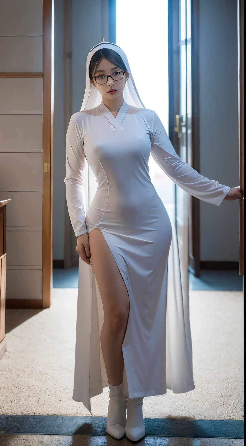 In a very grand scene,Ultra-wide-angle lens captures the appearance of female centaurs。She is a nun of the Sunflower Cult,Face it(拥有微笑😊脸的针织太阳花圣象:99.99)prayer。she is tall,It has the ultimate curvy beauty,Muscles are long and strong,Beautiful lines。she has(Super huge sky blue eyes:99.99),Always with sexy glasses。(She wears a stately nun costume:9.9),Wearing boot-style skyscraper heels,He has a pink cross on his chest.。Use Midjourney's advanced tools,Designed for female centaurs(In front of her is a knitted sunflower pot,Smile is super healing:99.99),This is a holy image of God woven with high-quality yarn,And the noble and solemn nun's clothing,and highlight her unique physical features and appearance details,添加Reality。As she prayed and heard confessions,Magnificent natural landscape,Like the sky that alternates between stormy and sunny days、Brilliant stars and northern lights、The snow-capped summit of Mount Everest、Yamashiro fireworks, ETC。at the same time,Next to the church away from the hustle and bustle,Create fantastic scenes。Use Midjourney's advanced tools and multiple color palettes、Brushstrokes、Texture tools and model packages,Showing an atmosphere that coexists with beauty and charm。Highlight the charm of the female centaur through color and line,通过细节增强Reality,Create a surreal dreamlike feeling。also,Add various exorcism items and books for female centaurs using Midjourney's tools、parchment,Create complex hairstyles and outfits,Give her a sense of luxury。She never flinched,Whatever monster you encounter,able to respond quickly,Not even the most extreme natural disasters and monsters can stop her and her front line.(The only one in the picture has the Tyndall effect、Sunflowers emitting sunlight:999.9)。Use Midjourney's powerful tools,You can do this with incredible detail and beauty,Make this super grand、Super beautiful scene lifelike。Super grand scene,Ultra wide-angle lens, HDR,(Reality,Masterpiece quality,Best quality),