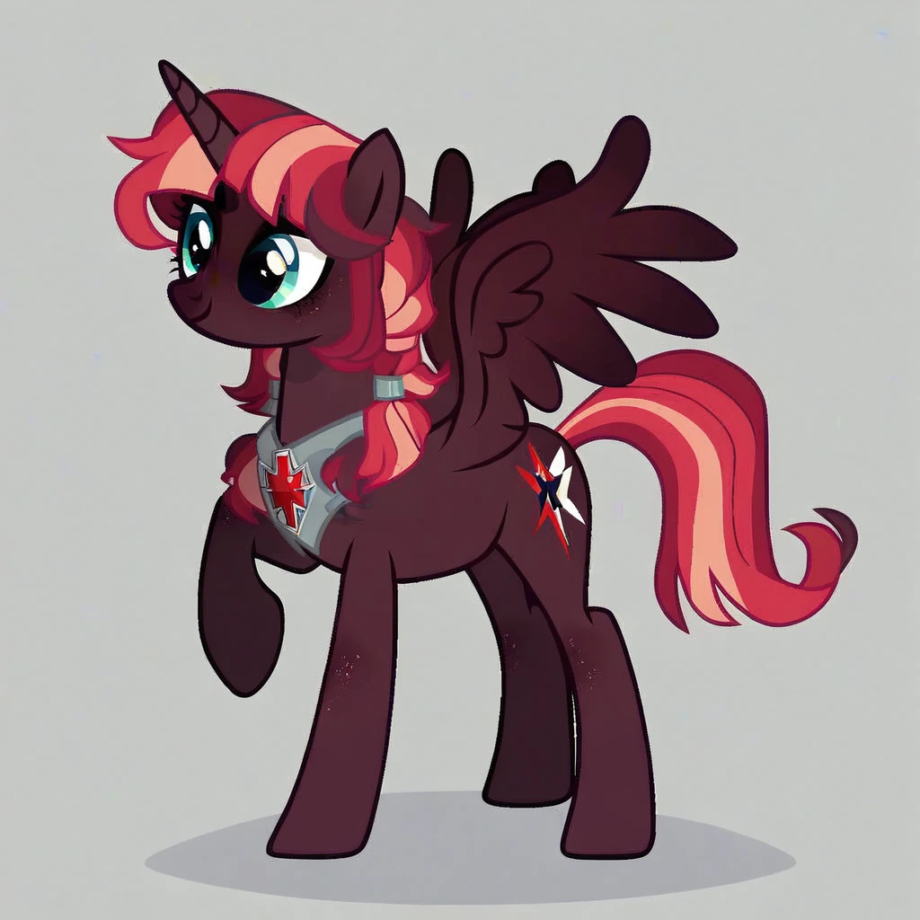 score_9, score_8_up, score_7_up, score_6_up, score_5_up, score_4_up, show accurate, full body, simple background, feral pony, female pony, cute appearance, cutiemarck, alicorn, original character
