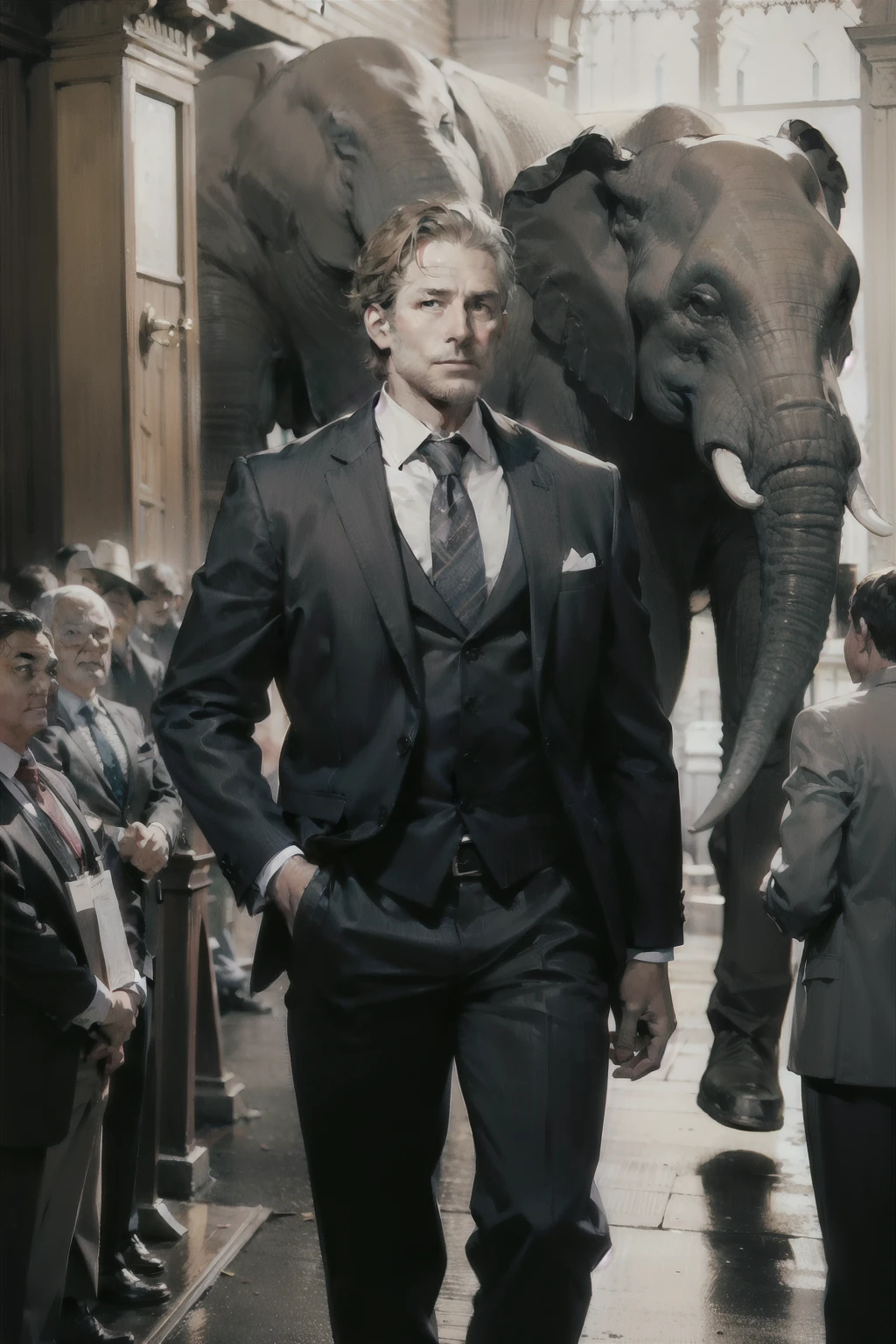 Elephant in a suit