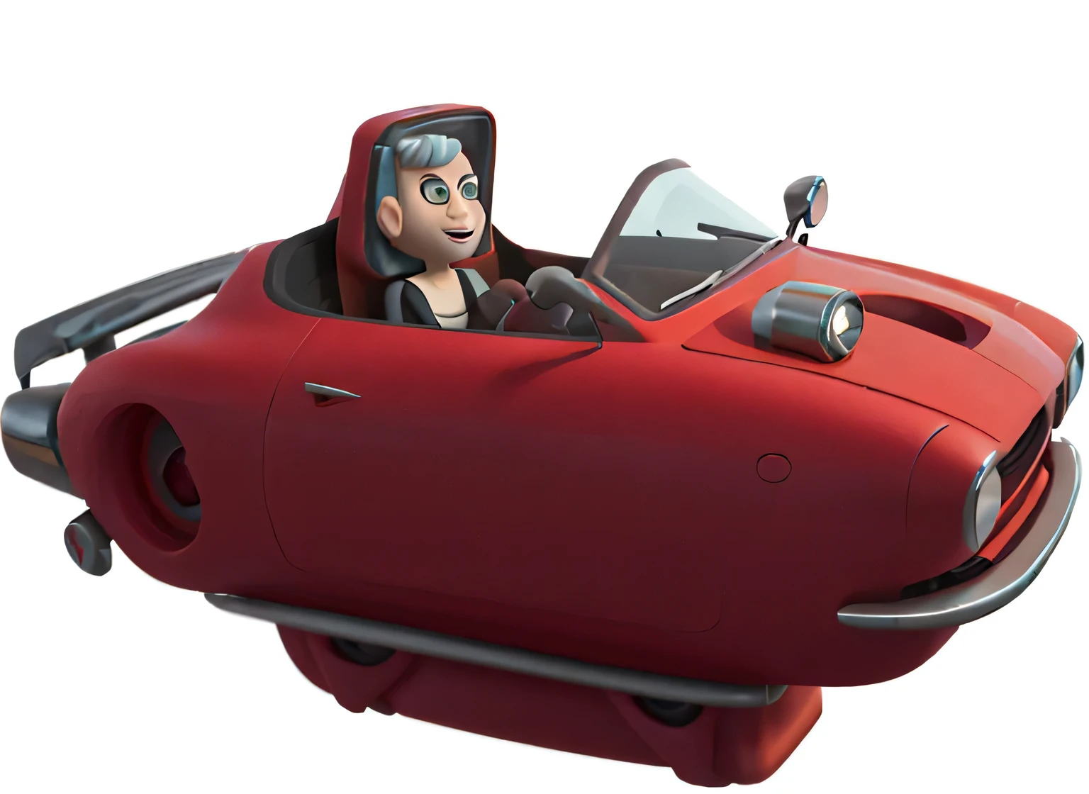 sci-fi stylized car, red, high quality, 8K, cartoon