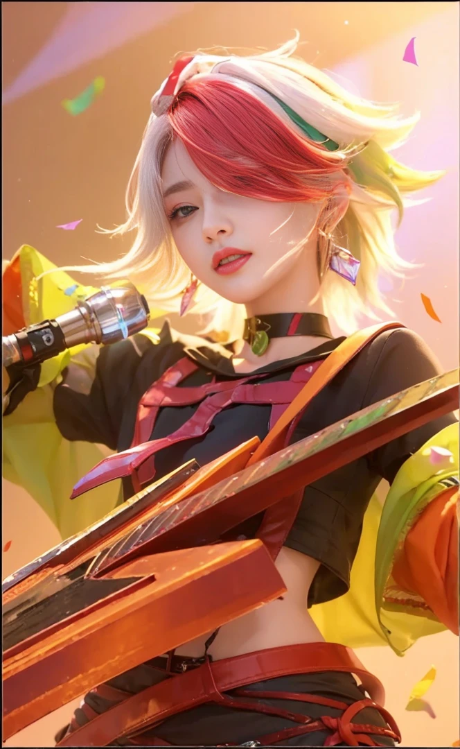 ((Best quality, 8k, Masterpiece : 1.3)), upper bod y, Sharp focus: 1.2, Beautiful woman with perfe ct figure, Highly detailed facial and skin textur e, Detailed eyes, Double eyelids, Interior view, f erpect lighting, Glowing skin,