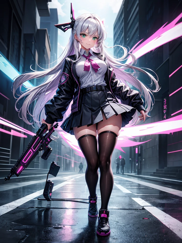 middle School girls,smile,Beautiful girls,Beautiful girl from another world,A whole new beautiful girl,Girl with a weapon in her hand,Cyberpunk uniforms,The best quality to get you horny,Psychic,Wizard,battle,Colorfulな髪色,Perfect Girl,Super cute girl,Cyberpunk Background,The fusion of fashion and aesthetics,Sparkly Fashion,Cute uniform,Uniform of the Future,Wearing a cardigan,Long Hair、Sparkling eyes,She has her bangs down,Colorful,Ultra HD,Young girl,sex,Green Eyes,Naughty Girls,Full body image,Big Breasts,Beautiful Girl's Paradise,Fashion Girl,Naughty Girls,Beautiful Girl Country,High-dimensional beautiful girl,A beautiful girl who transcends everything,Pink Cardigan,So beautiful,Absurd,Beautiful girls,The psychology of beautiful legs,The pinnacle of aesthetics,beauty incarnate